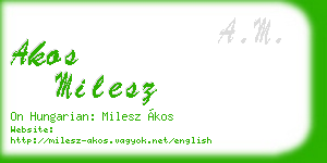 akos milesz business card